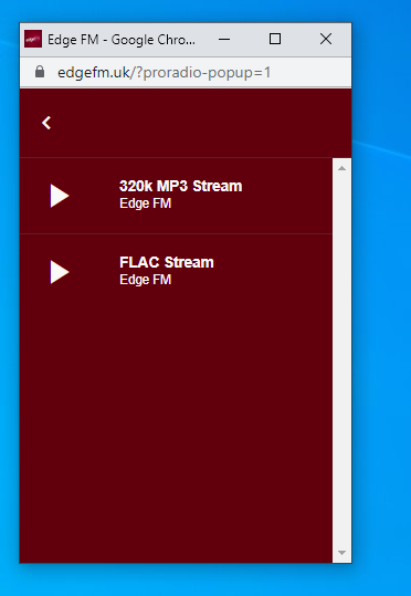 Optional high quality FLAC stream